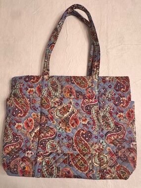 Vera Bradley Light Blue Paisley Quilted Tote